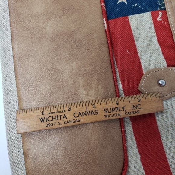 Montana West American Flag Painted Canvas Tote Bag - Picture 7 of 9